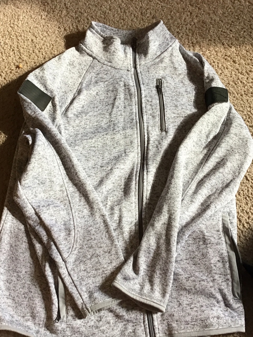 Grunt Style Heathered Light Gray Full-Zip Utility Jacket